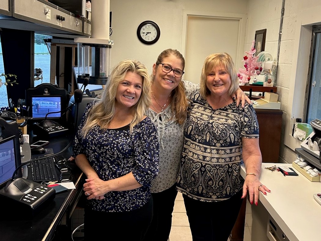 From left are Lead Tellers Lisa Bailey and Alicia Loud, and Teller Specialist Marion Gaudioso, who are happy to serve customers at the Englewood Bank & Trust Drive-Thru at 1111 S. McCall Rd. The location reopened on Monday, Jan. 23, after being closed almost four months due to damage caused by Hurricane Ian. The branch, a separate building at the same address, remains closed, but bank leadership has announced a plan to fully return to that location.
